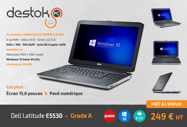 PC portables Reconditionné Dell Latitude 5530 – Grade A